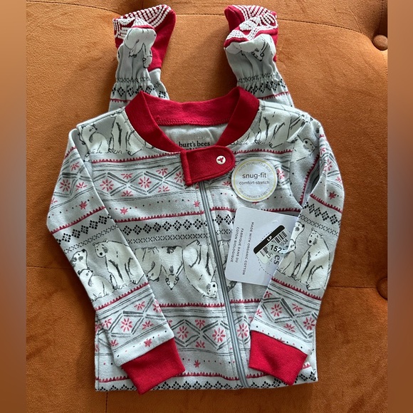 💙5/$25💙 Burt’s Bees Polar Bear Footie 6-9M - Picture 2 of 4